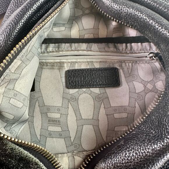 Aimee Kestenberg Tamitha Backpack Black Soft Pebbled Leather Silver Hardware - Picture 8 of 12